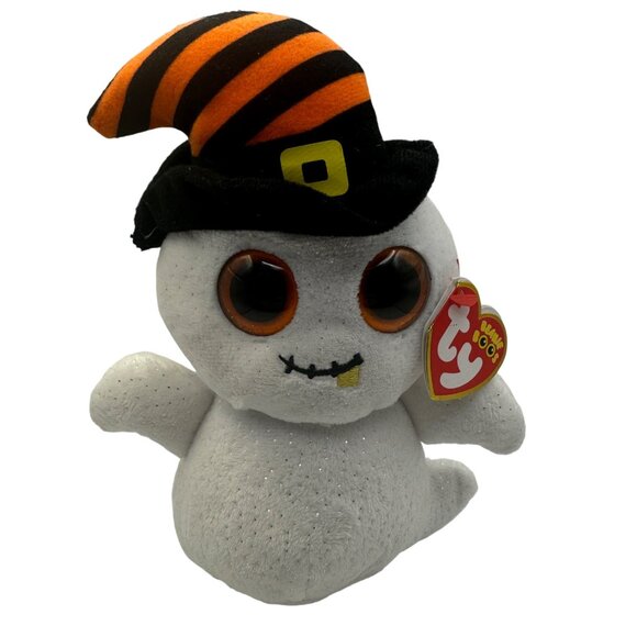 Ty Beanie Boos Nightcap Ghost Plush With Witch Hat 7 in Halloween - Picture 1 of 6